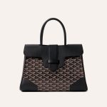 Goyard Saigon Tote Black Goyardine Canvas Palladium Hardware